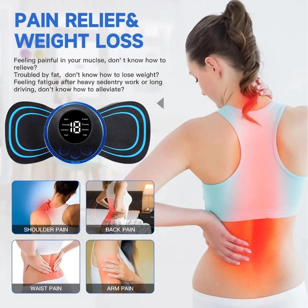 EMS Massager Recharging Alat Pijat Elektrik Mini Pad Meningkatkan Sirkulasi Darah Meredakan Sakit | AutoStock
