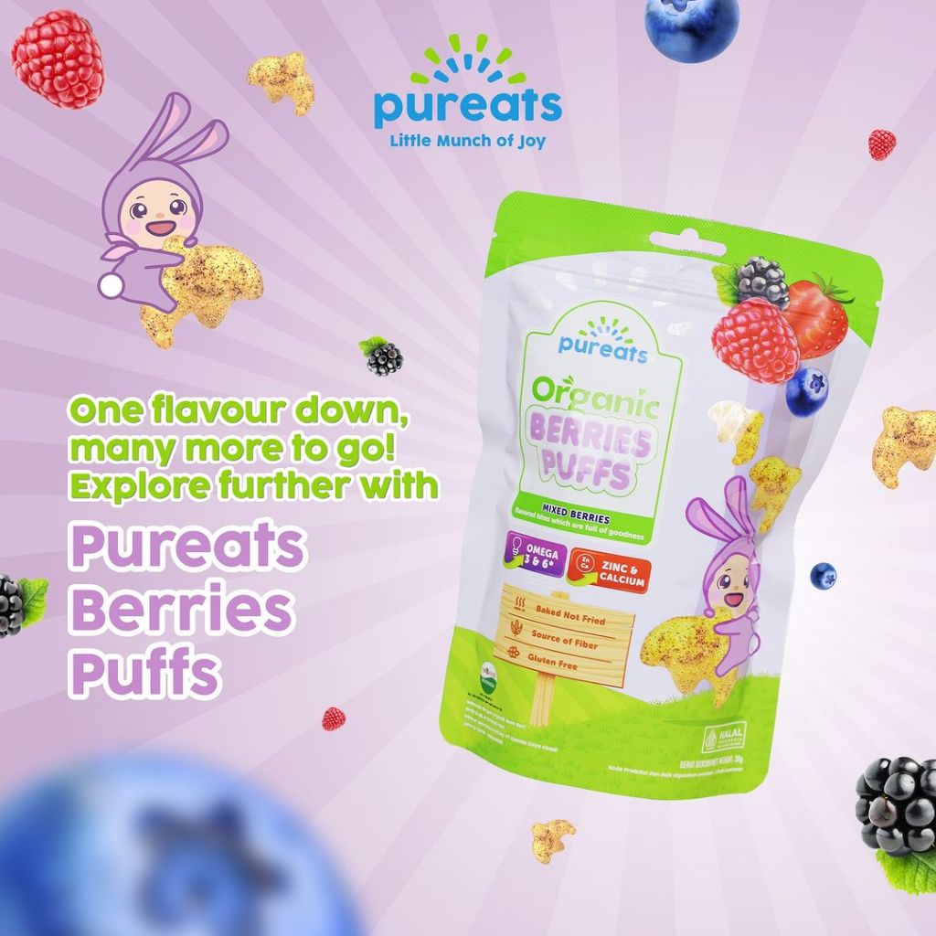 Jual Pureats Organic Puffs Snack Camilan Finger Food Anak Bayi MPASI 6 ...