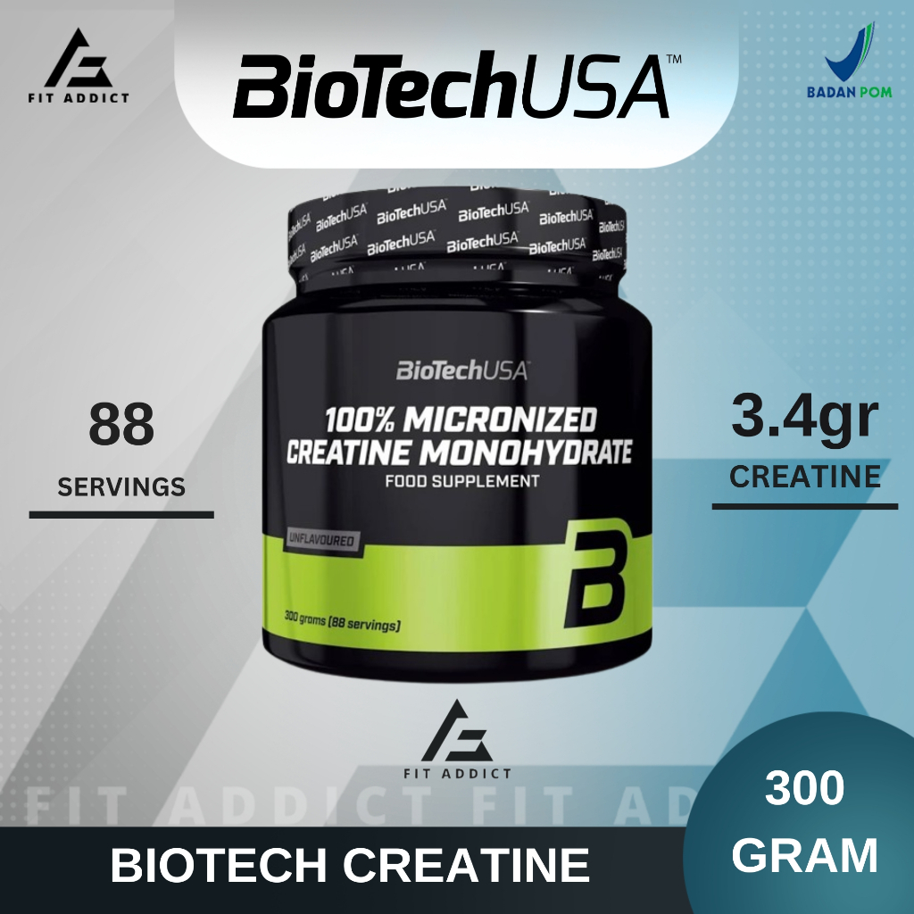 Jual Biotech USA 100% Creatine Monohydrate 300 Gram 300gr 300gram 300 ...