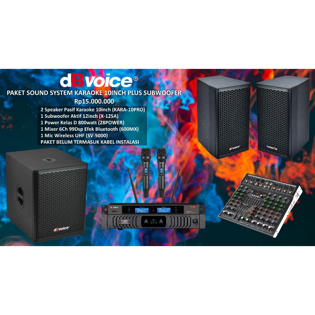 Jual Paket Sound System Karaoke 10inch Plus Subwoofer FULL dBvoice ...