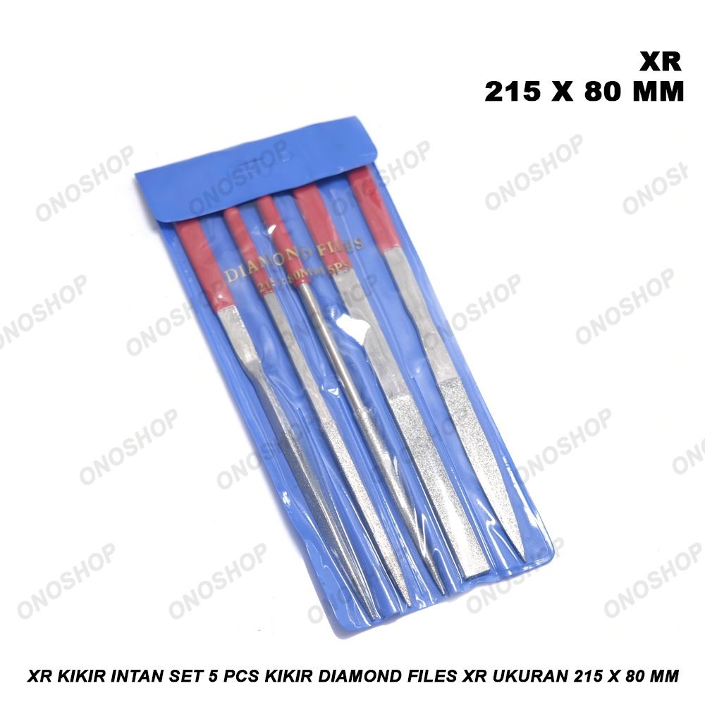 Jual XR Kikir Intan Set 5 Pcs Kikir Diamond Files XR Ukuran 215 x 80 mm ...