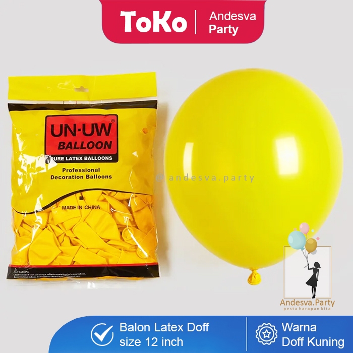 Jual Balon Doff Kuning / Balon Doft Kuning / Balon Warna Kuning / Balon ...