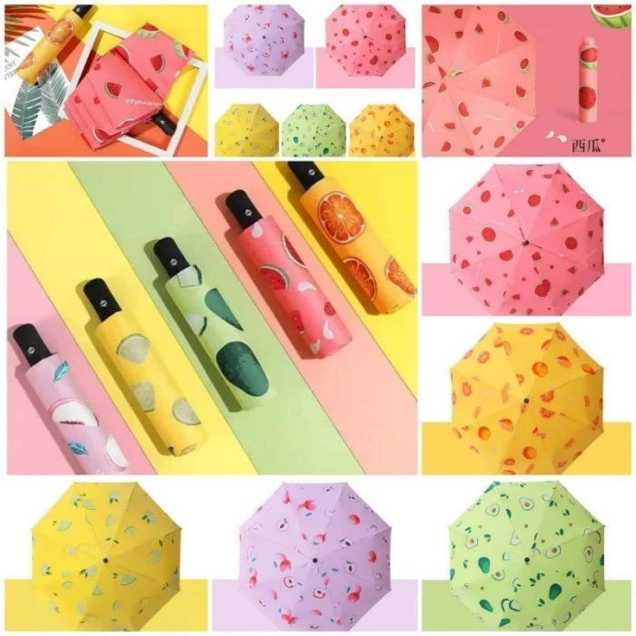 Payung Lipat MANUAL Motif Buah Buahan/PAYUNG LIPAT BUAH ANTI UV | AutoStock