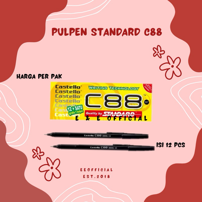 Jual PULPEN STANDARD C88 / PULPEN C88 CASTELLO HITAM / C88 BIRU ...
