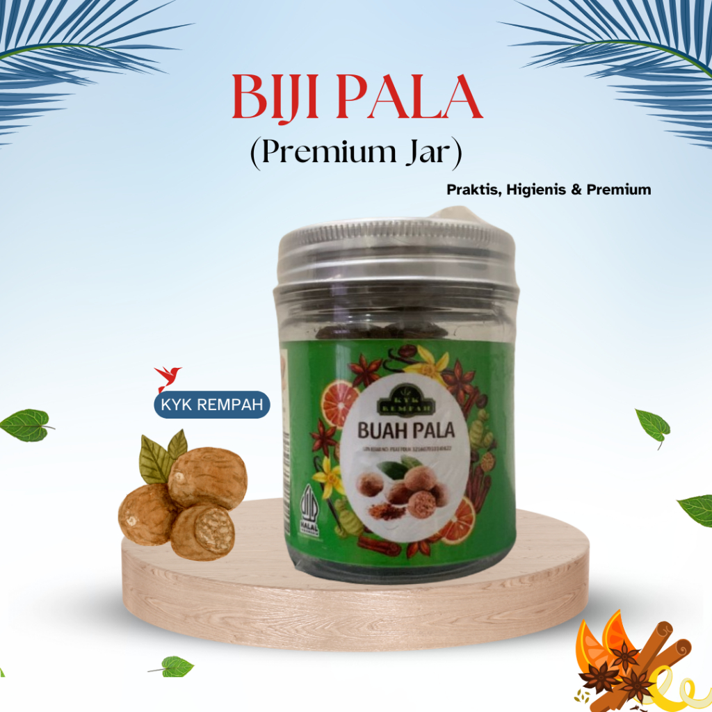 Jual Biji Pala Premium JAR | Nutmeg Bumbu Dapur Praktis | KYK Rempah ...