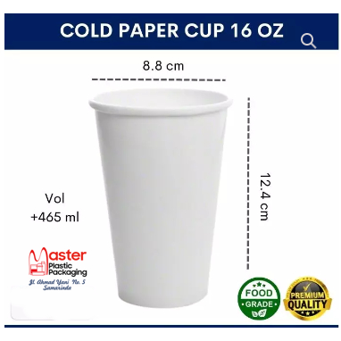Jual Paper Cup 16 Oz Putih Tebal - 50 Pcs | Shopee Indonesia
