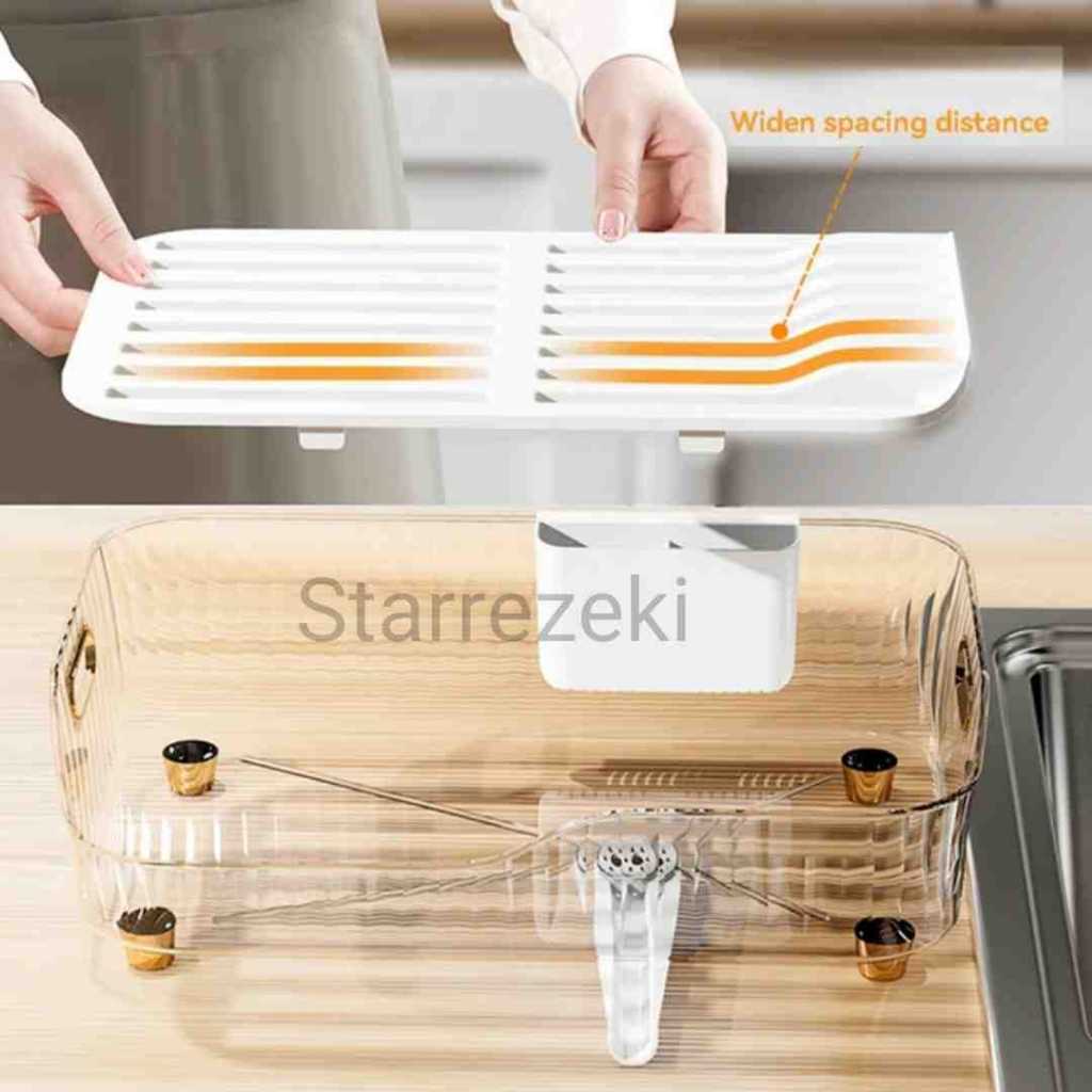 Jual Dish Drying Rak Penyimpanan Peralatan Makan Piring Kering Rak ...