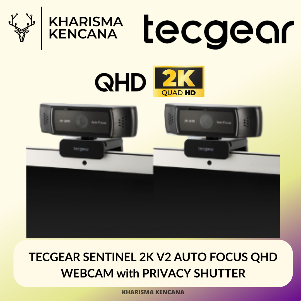 Jual TECGEAR SENTINEL 2K V2 AUTO FOCUS QHD WEBCAM with PRIVACY SHUTTER ...