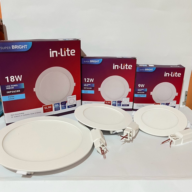 Jual Inlite Lampu LED Panel Light Downlight Inbow Putih Cool Daylight ...