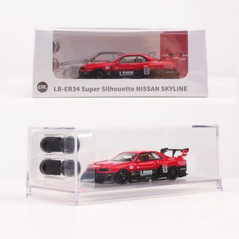 Jual CM Model Skala 1:64 LBWK Super Silhouette Nissan Skyline R34 Body ...