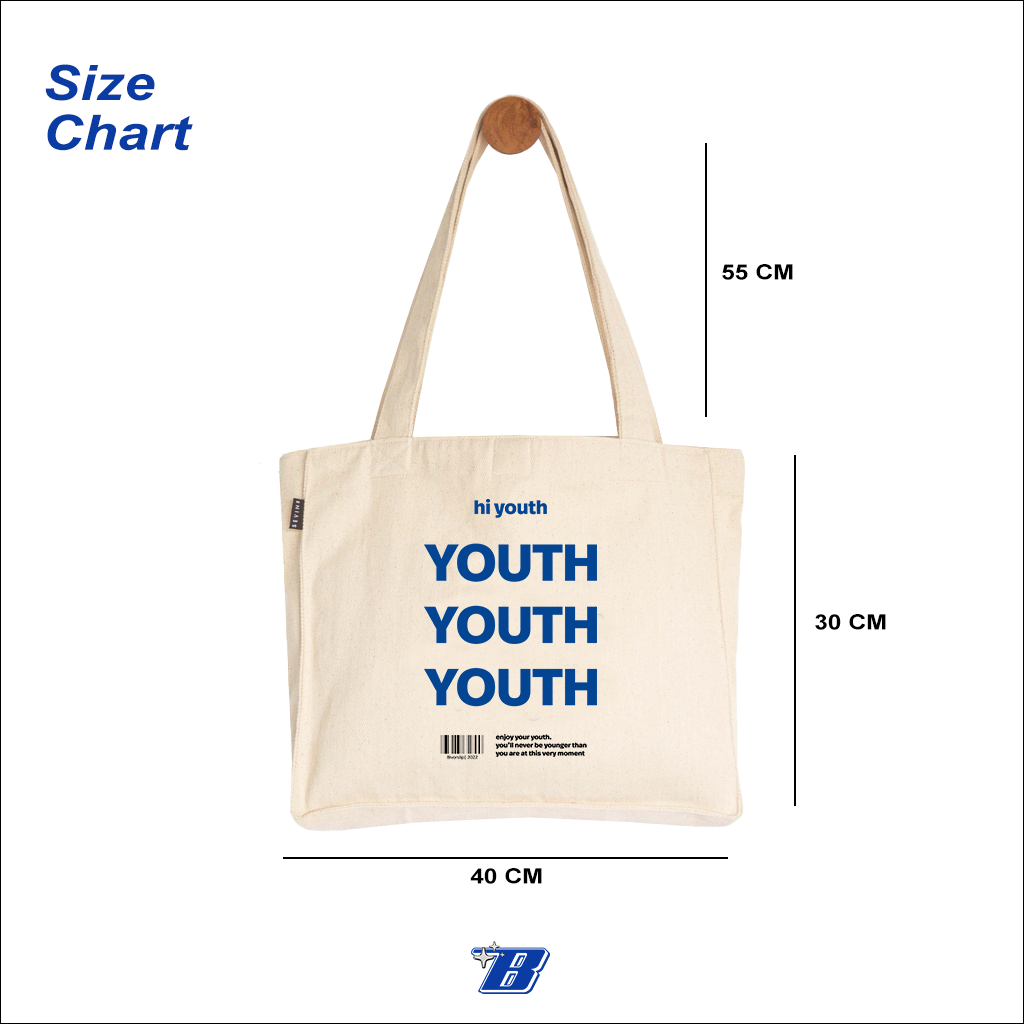 Jual TOTEBAG YOUTH CASUAL Tote Bag Aesthetic Kekinian Tote bag