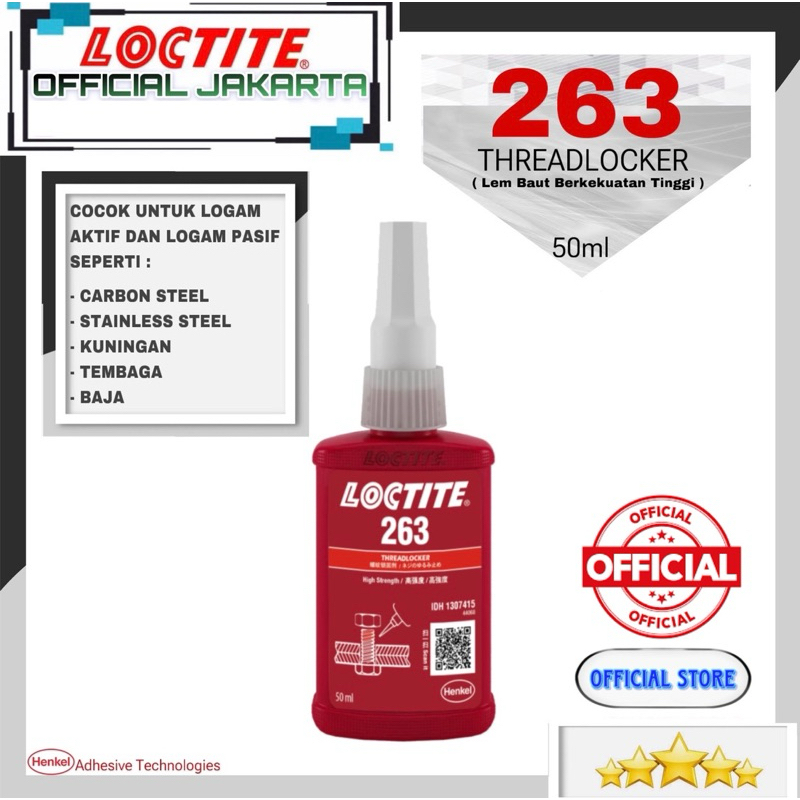 Jual LOCTITE 263 Threadlocker Lem Baut 50ml 263 Lem Loctite 263 50ml ...