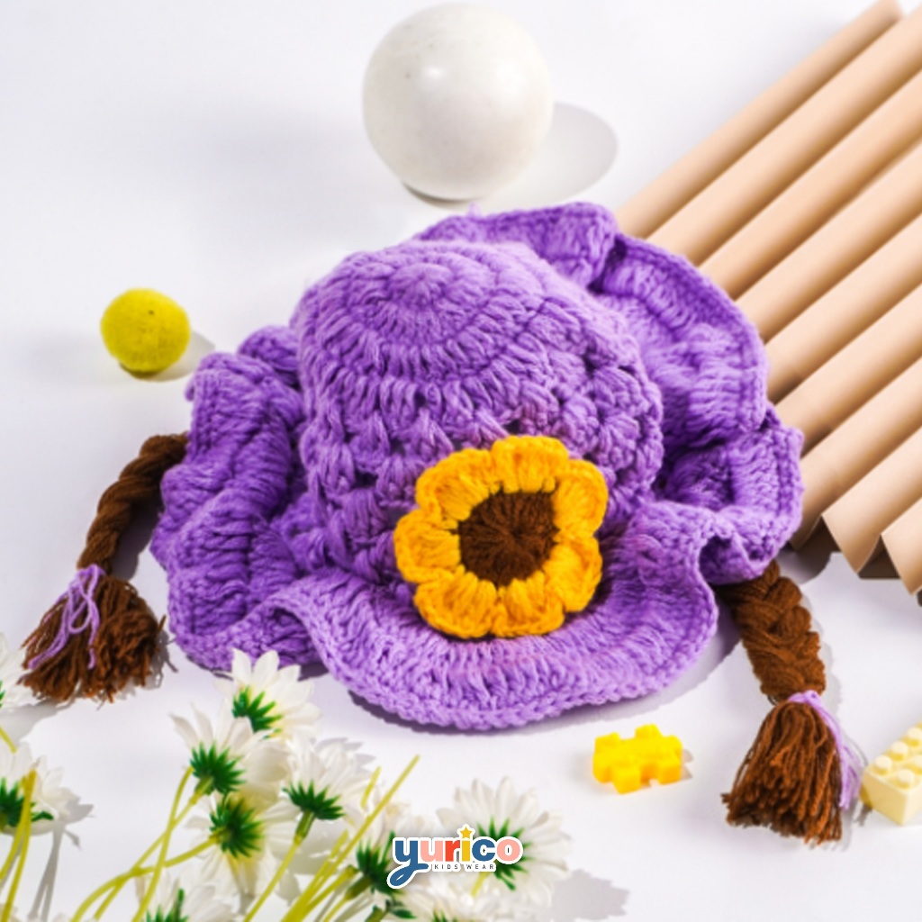 Jual Topi Renda Rambut Kepang Anak Motif Bunga dan Vita | Shopee Indonesia