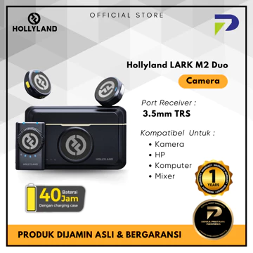 Hollyland Lark M2 Mic Wireless Kamera HP Mixer With Charging Case