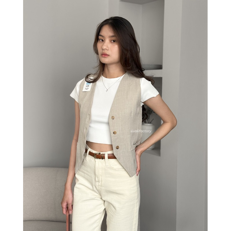 Jual SIVALI Haein Vest - Atasan Rompi Wanita Basic Classic - Sleeveless ...
