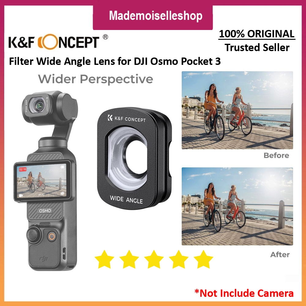 0.72x Wide Angle Lens For DJI Osmo Pocket 3 - Magnetic Attachment Double Anti-Reflective Coating, Camera Accessories