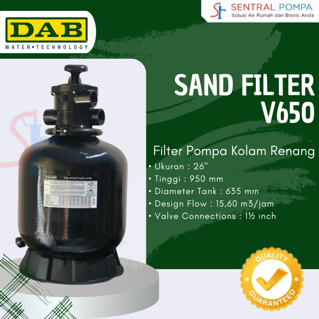 Jual DAB V650 Sand Filter Kolam Renang 26" Sandfilter Pompa Air Kolam V ...