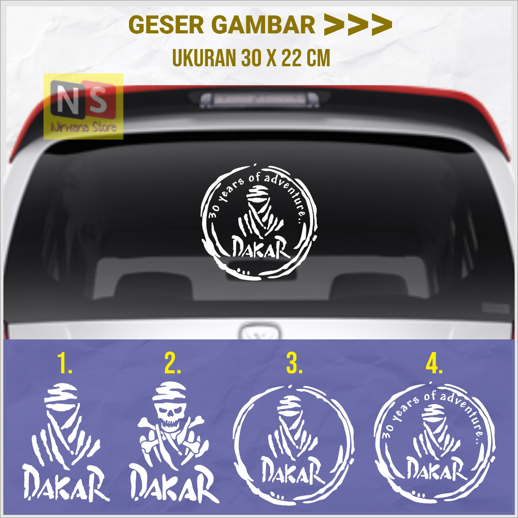 Jual Stiker Kaca Mobil Dakar Rally Cutting Sticker Pintu Kap Mobil ...