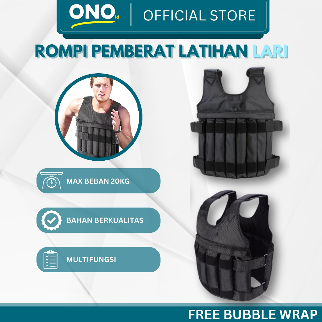 Jual ONOID Rompi Pemberat Latihan Lari Fitness Weighted Vest Penambah ...