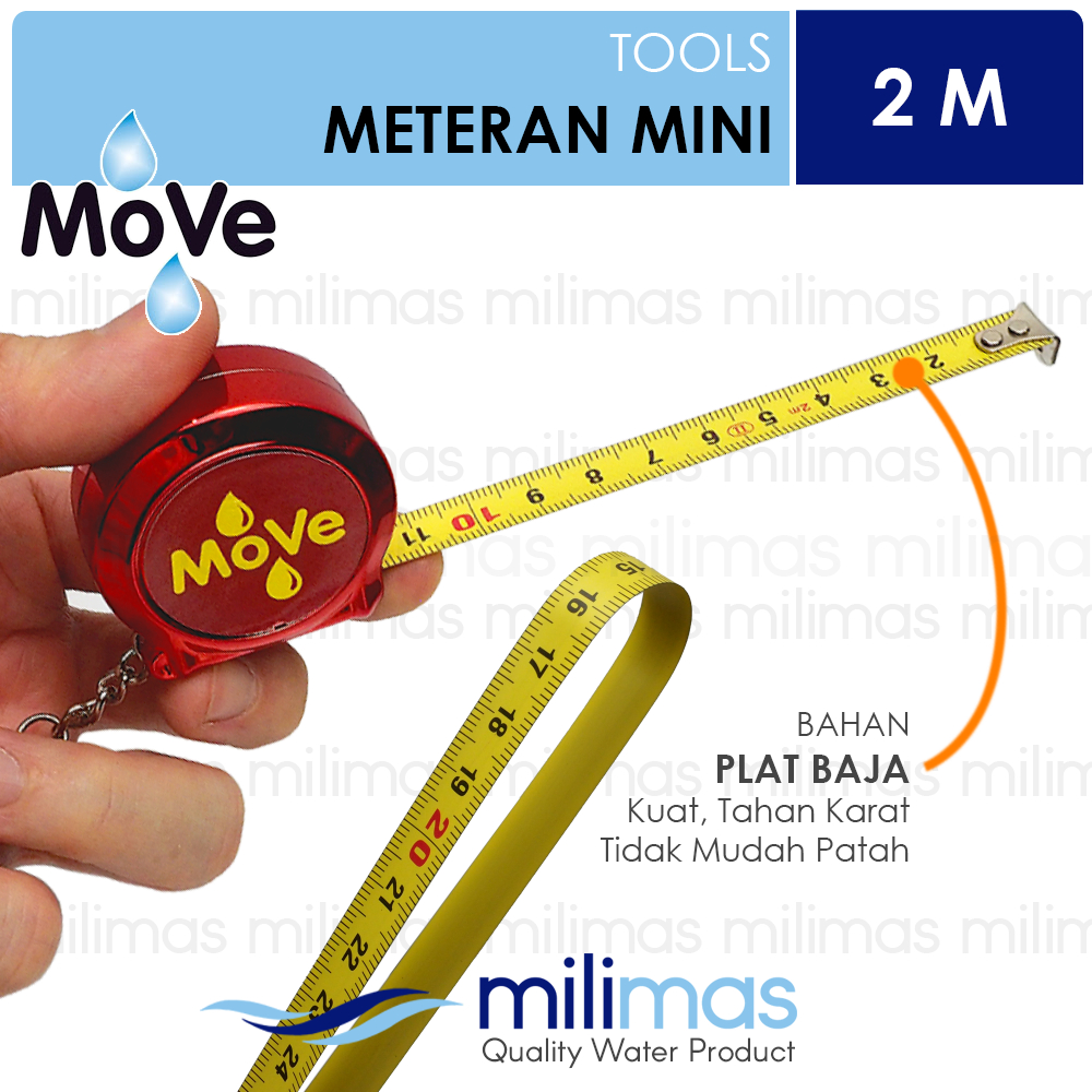Jual MOVE Meteran Mini 2 Meter - Keychain Measuring Tape Portable ...