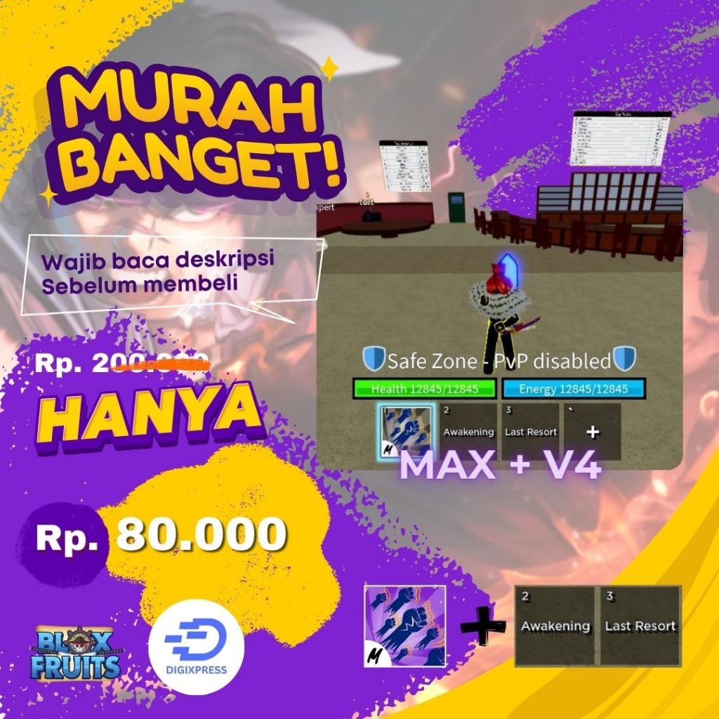 Jual Akun Blox Fruit Level Max Race V4 Akun Bloxfruit Roblox