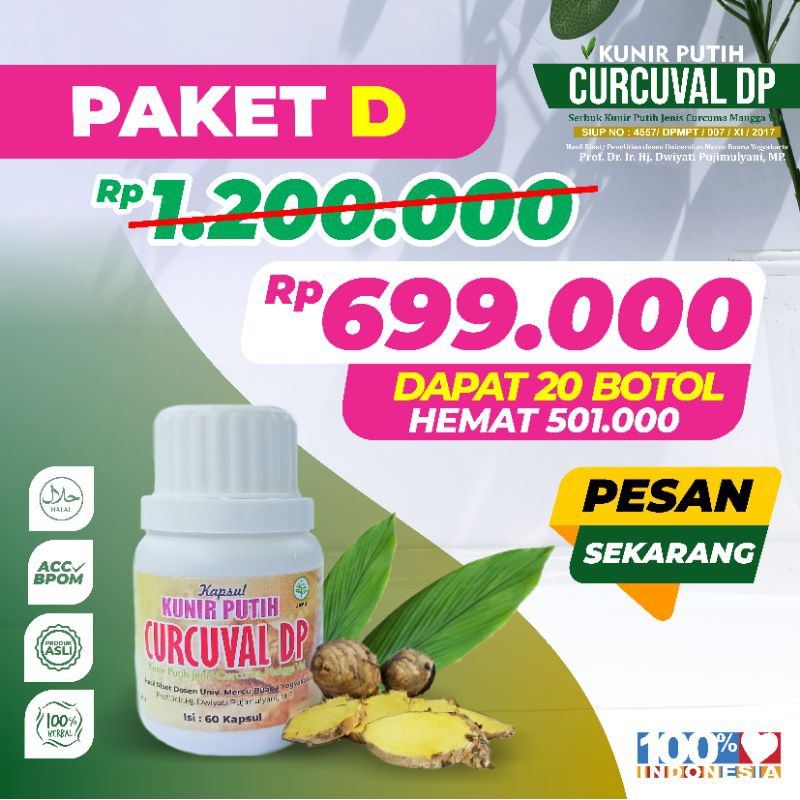 Paket Obat Herbal Kunir Putih Isi 20 Botol Herbal Alami Tanpa Efek Samping TERMURAH
