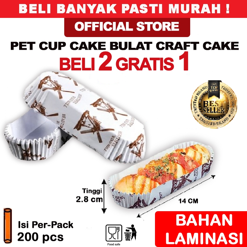 Jual BELI 2 GRATIS 1 Paper cup cake roti OVAL model kincir | isi 200 ...