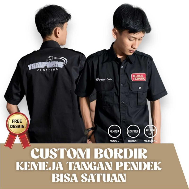 Jual Kemeja Custom Bordir Kemeja Pendek Custom Satuan Shopee Indonesia