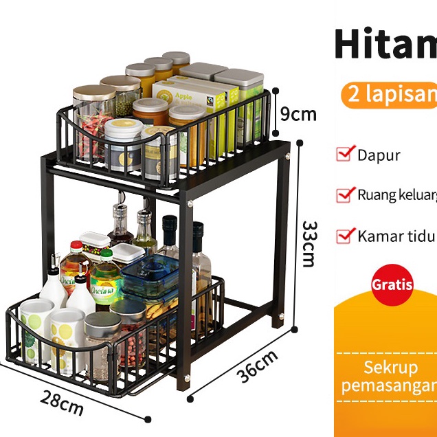 Jual Diskon Rak Dapur Bawah Wastafel Kitchen Rack Rak Kabinet Lemari ...