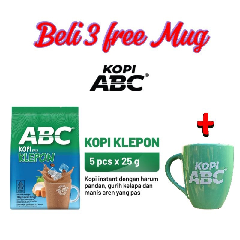 Jual Kopi ABC Klepon Beli 3 bag ( 5 pcs x 25 g ) Free Mug atau Shaker ...