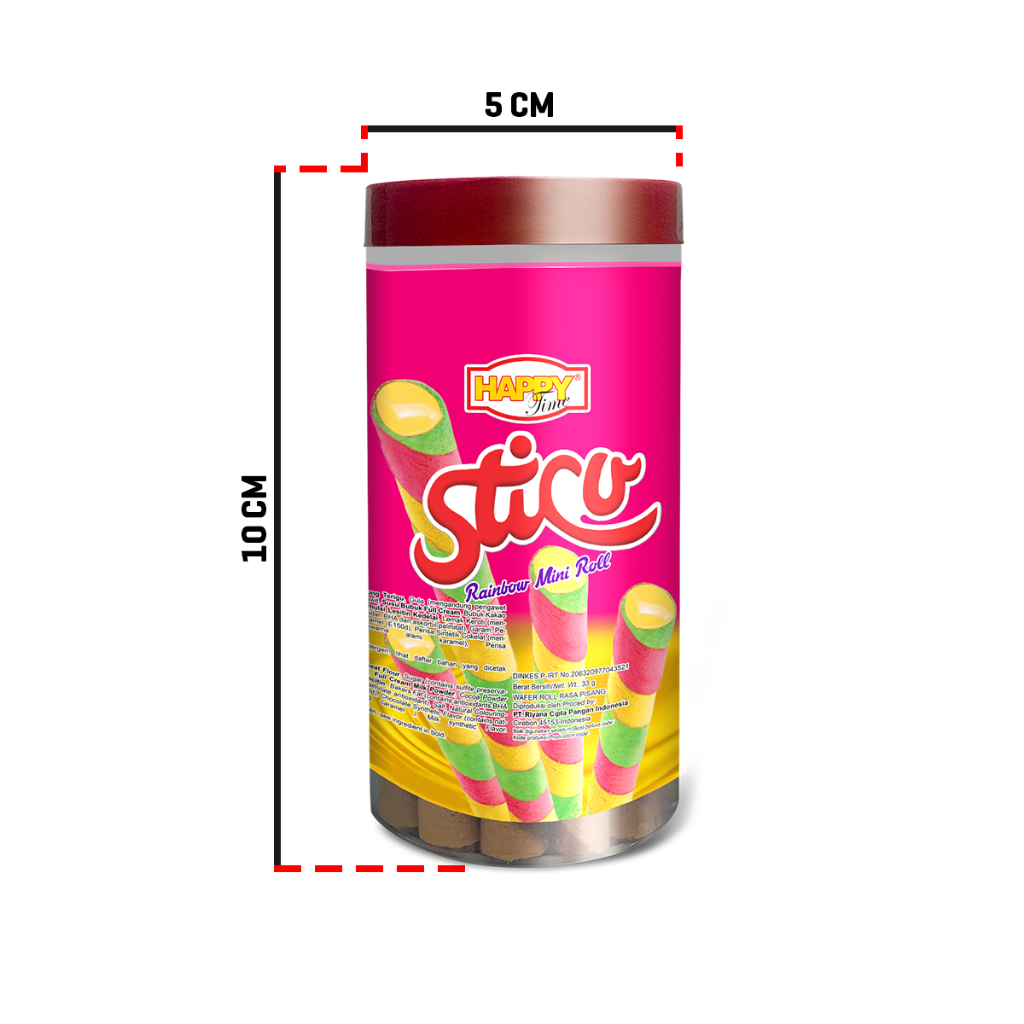 Jual Happy Time Astor Sticu Mini Wafer Roll Rainbow 33gr (3 Toples ...