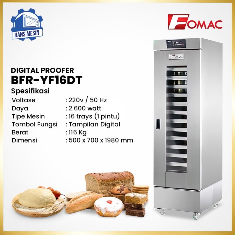 Jual Mesin Pengembang Adonan Roti Digital Proofer FOMAC BFR-YF16DT ...