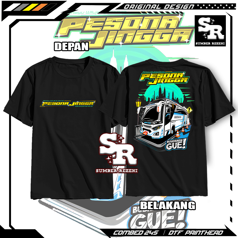 Jual BISA COD Kaos Viral BUS PESONA JINGGA Casual Bahan Adem Halus
