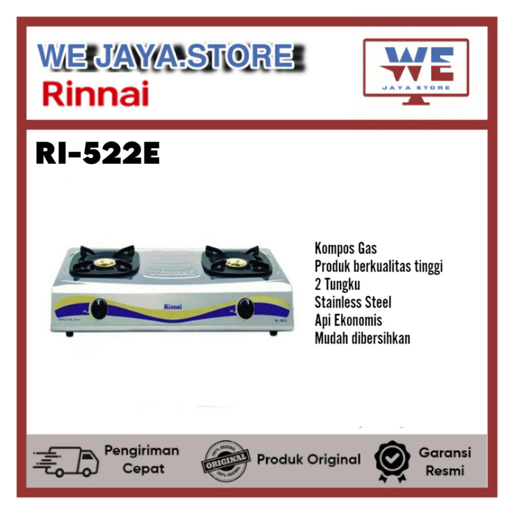 Jual KOMPOR GAS 2 TUNGKU RINNAI RI-522E | Shopee Indonesia