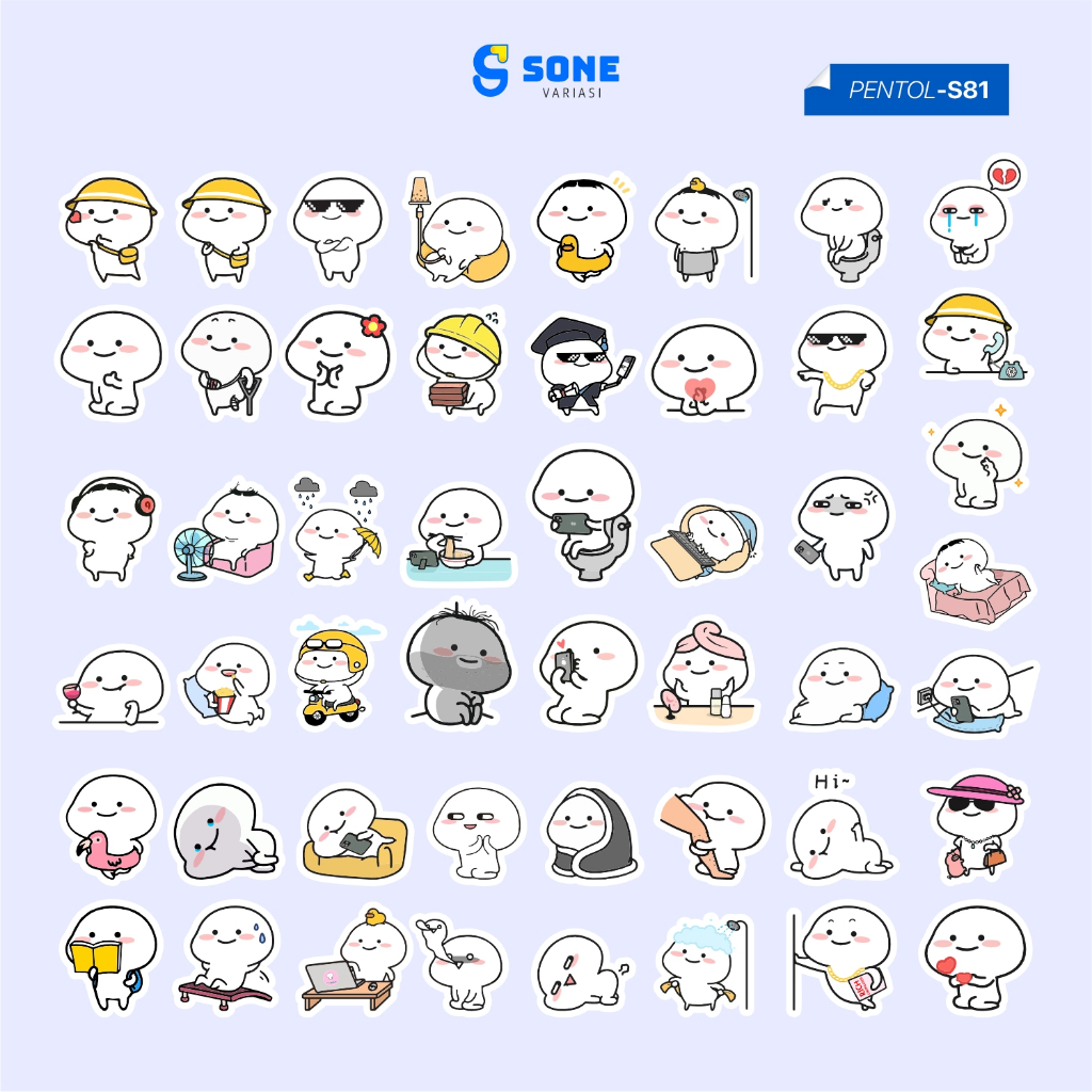Jual Sticker Pack PENTOL QUBY Aesthetic Vinyl Waterproof Dekorasi ...