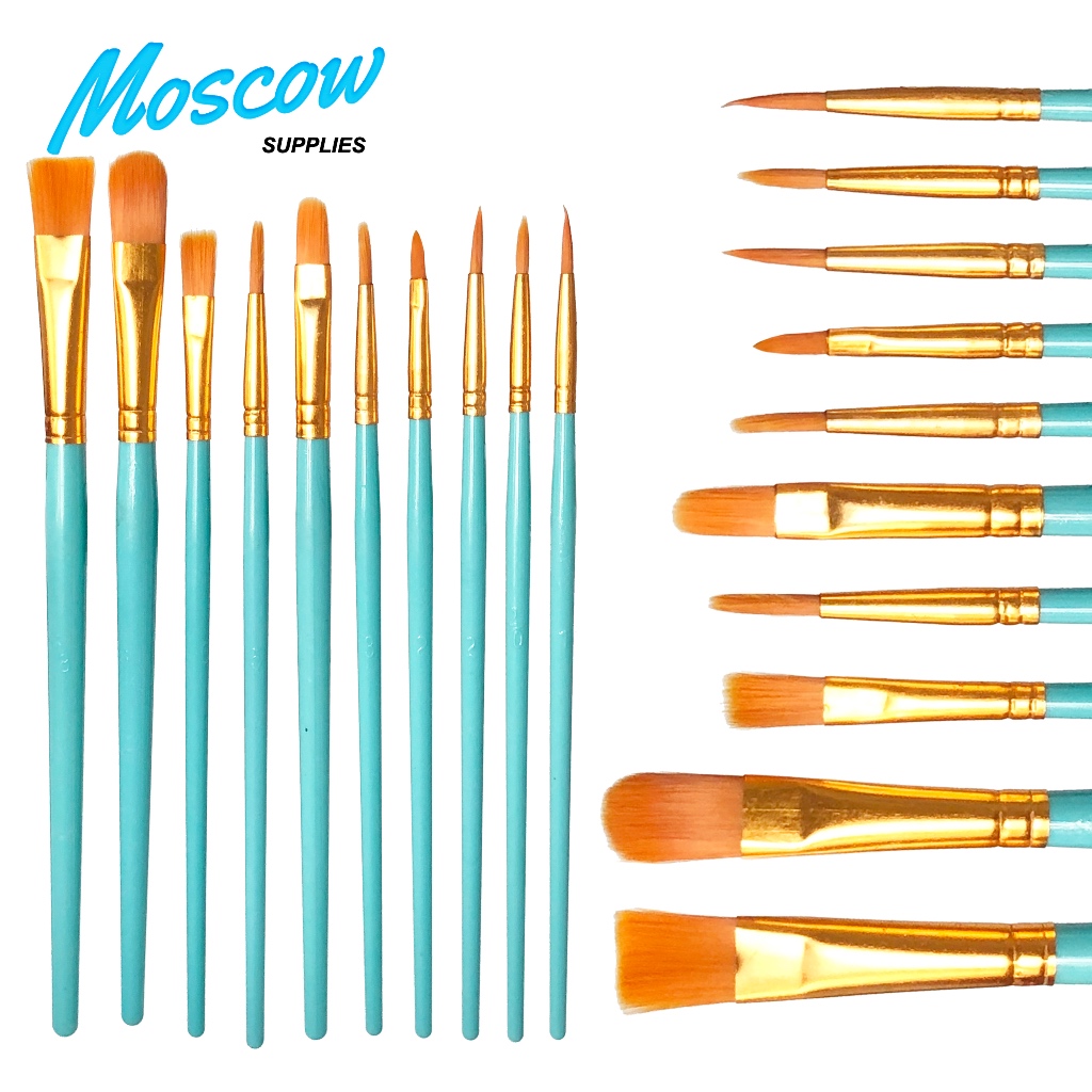 Jual Kuas lukis set isi 10 pcs biru | Shopee Indonesia