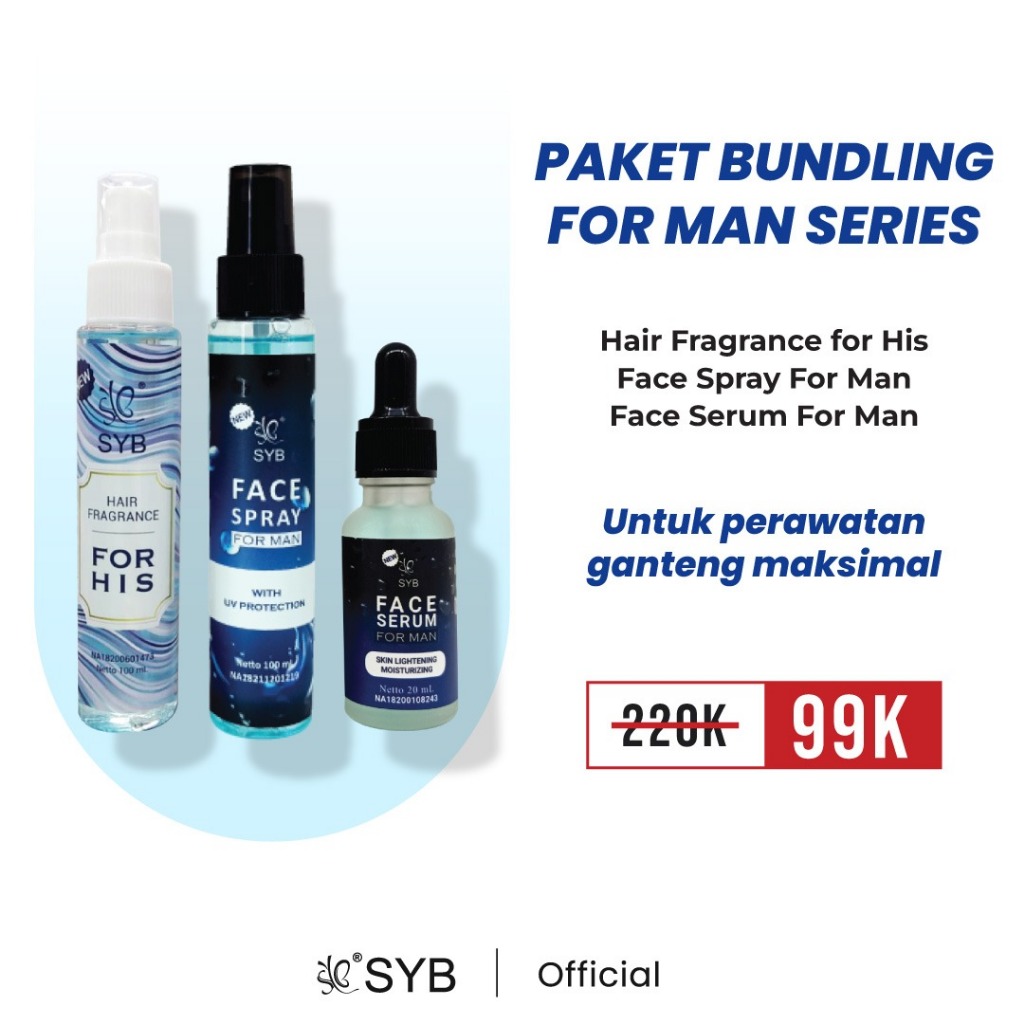 Jual SYB Paket For Man Series (Face Spray, Face Serum & Hair Fragrance