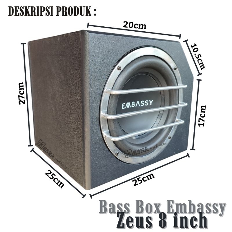 Jual Bassbox Embassy Subwoofer Aktif Inch High Power Boombox Embassy Zeus Shopee Indonesia