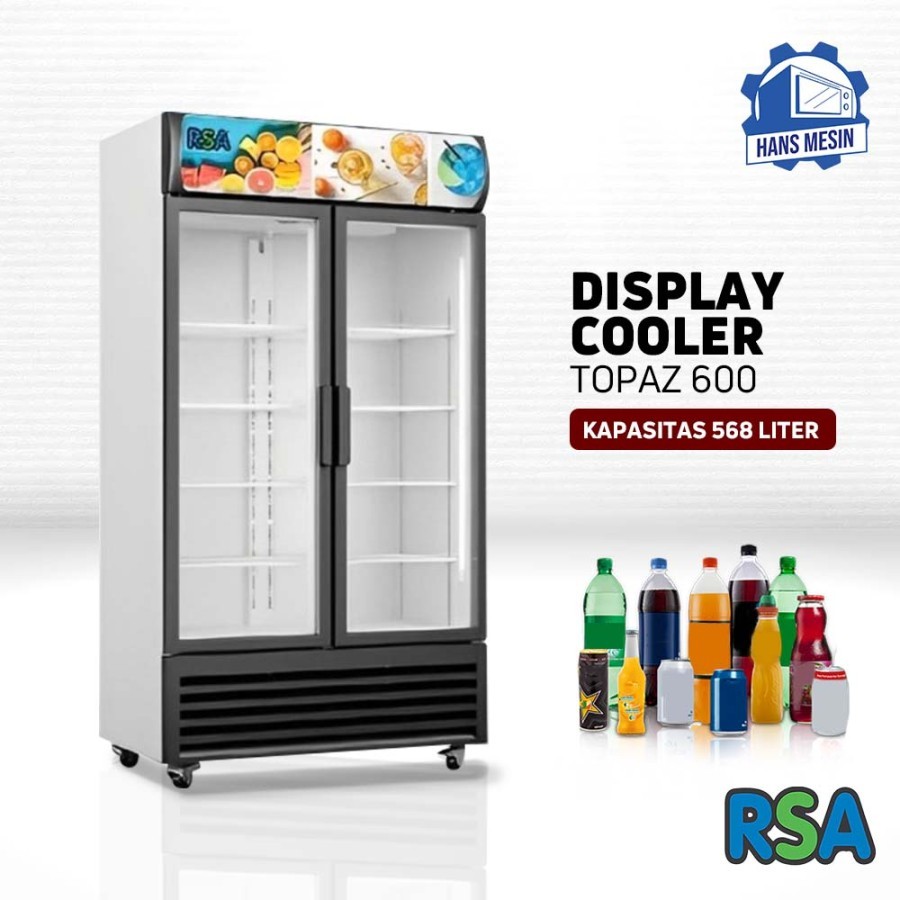 Jual DISPLAY COOLER 2 PINTU RSA TOPAZ 600 SHOWCASE COOLER 568 LITER ...