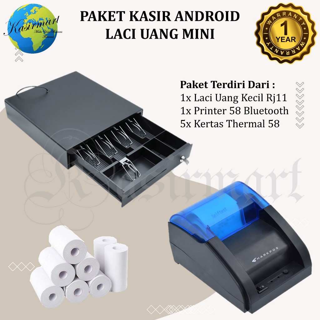 Jual Paket Kasir Android Printer Laci Kasir Android Tanpa Tablet X