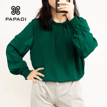 IB0037 PAPADI Blouse Wanita Polos Korean Style Import Siffon Atasan Wanita Kantoran