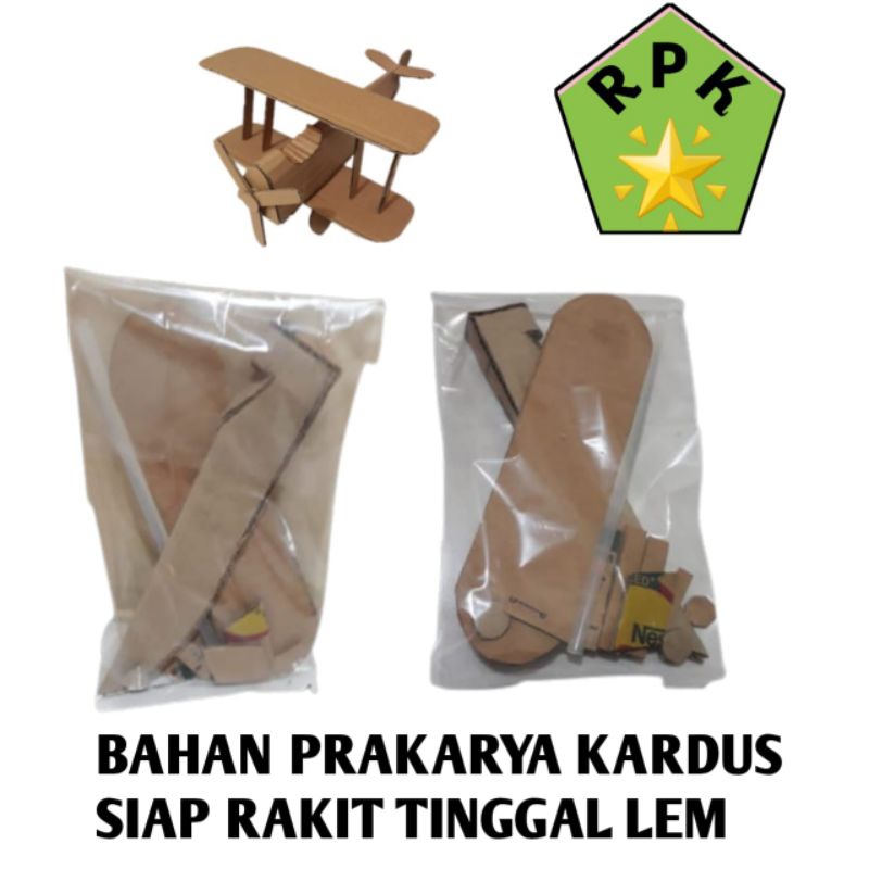 BAHAN PRAKARYA KARDUS SETENGAH JADI BENTUK PESAWAT MOBIL LAMPION