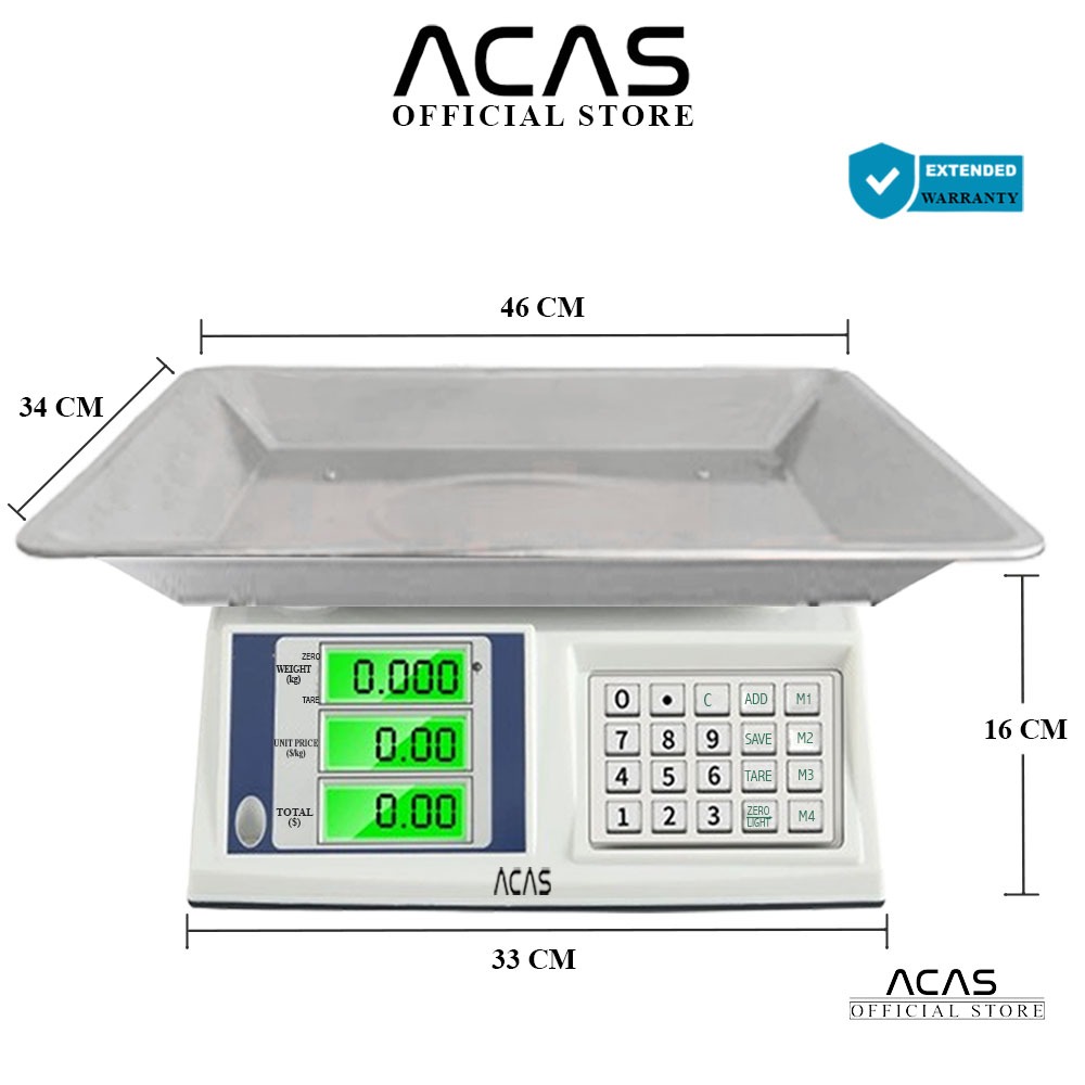 Jual ACAS-6302 60Kg / 5Gr Timbangan Duduk Digital Double Display ...