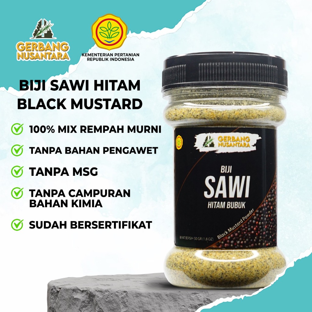 Jual Gerbang Nusantara Biji Sawi Hitam Bubuk Black Mustard Powder