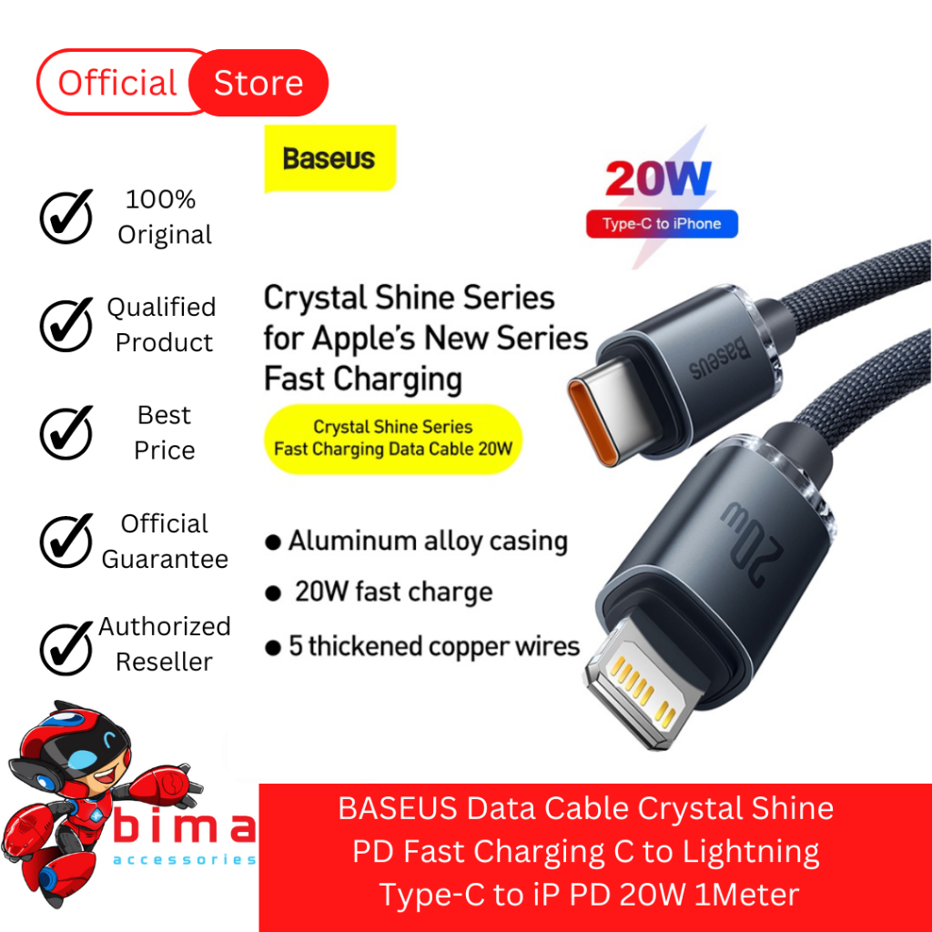 Jual BASEUS Kabel Data Cable PD Fast Charging C to Lightning Type-C to ...
