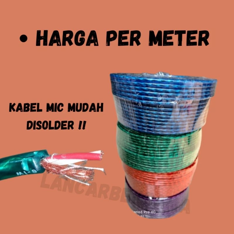 KABEL MICROPHONE STEREO TRANPARAN/KABEL MIC STEREO/ KABEL AUDIO HARGA PER-METER