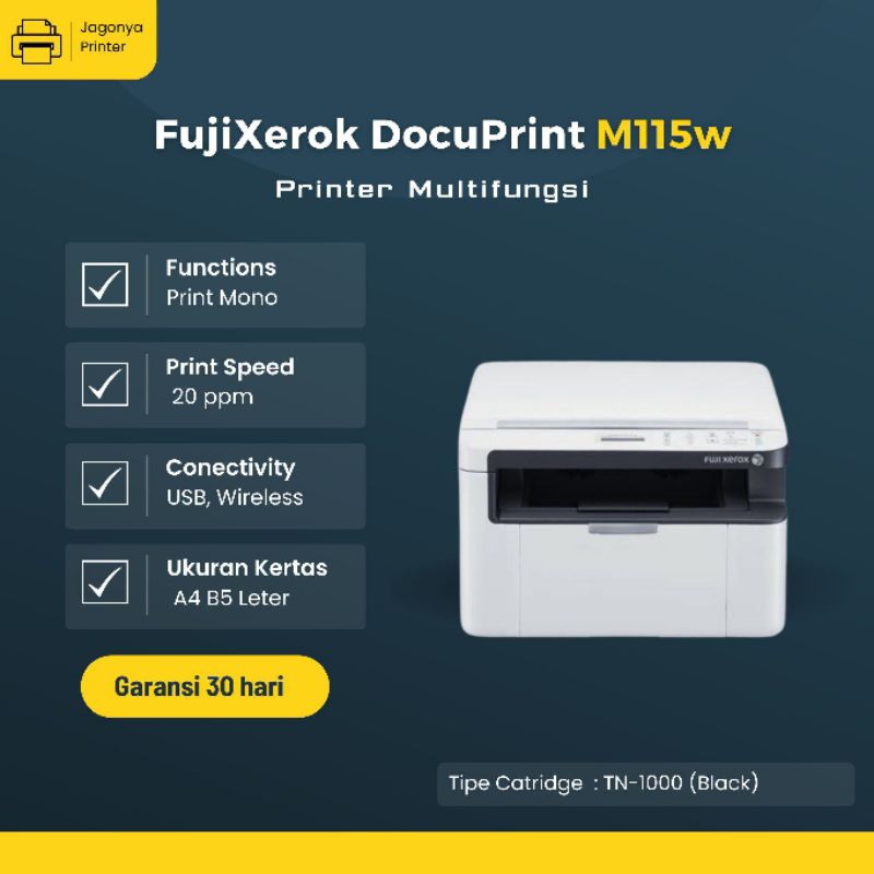 Jual Printer Fuji Xerox M115w | Laser mono A4 sudah support (Wireless ...