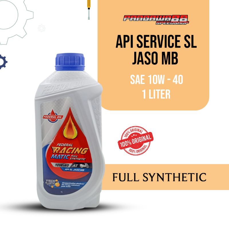 Jual Oli FEDERAL RACING MATIC FULL SYNTHETIC 1L 10W-40 API SL JASO MB ...