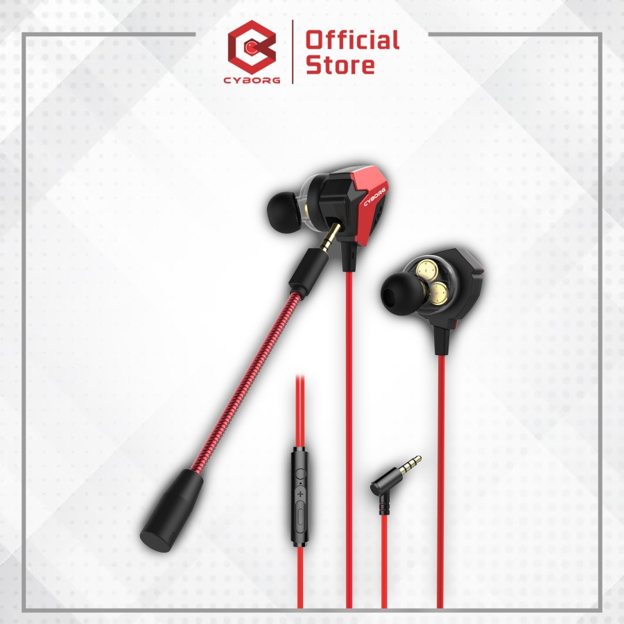 Jual Earphone Gaming Headset CYBORG EAG-99 In-Ear With Microphone ...
