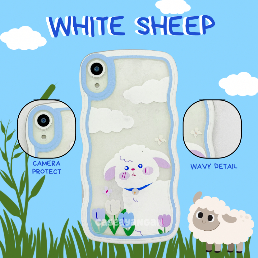 Jual White Sheep Case for Iphone ( 7-14 ) 7 8 PLUS X XS XR 11 12 13 14 ...